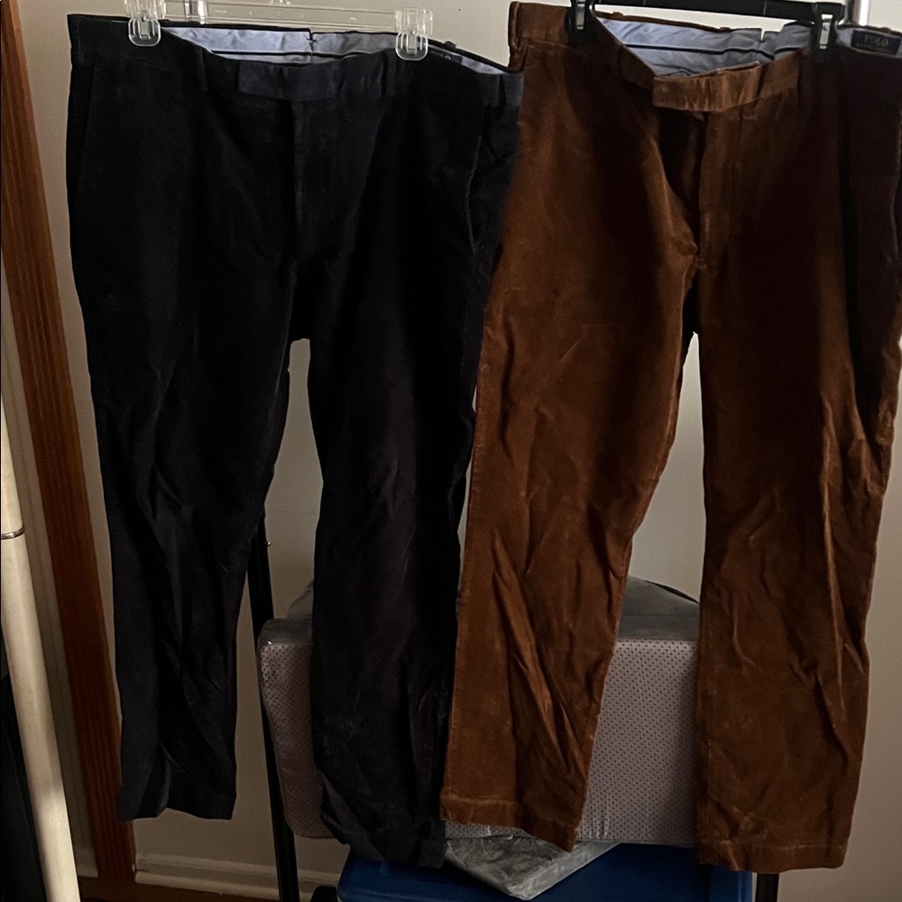 Polo Ralph Lauren corduroy Men's Black and Brown Pants size 42/30 & 42/32.